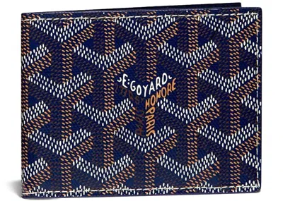 Pre-owned Goyard Men's  Victorie Insert Card Holder In Navy Blue