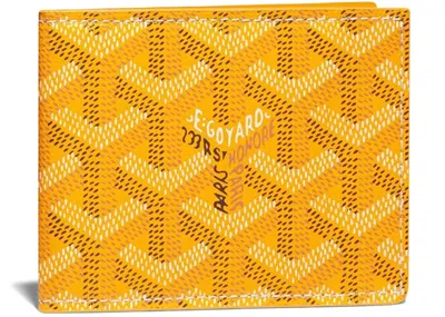 Pre-owned Goyard Men's  Victorie Insert Card Holder In Yellow