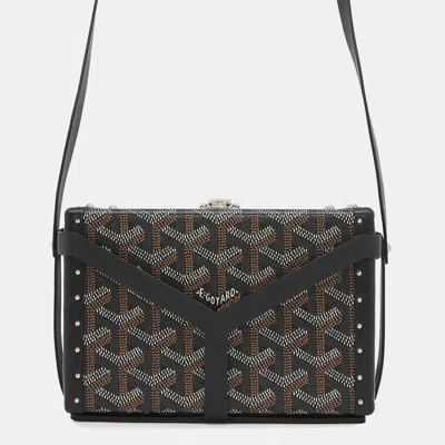 Pre-owned Goyard Menodiaire Black Pvc Leather Trunk Shoulder Bag