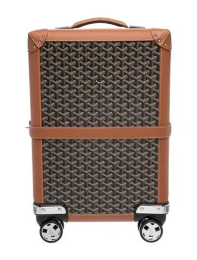 Pre-owned Goyard Mens Rolling Suitcase In Brown