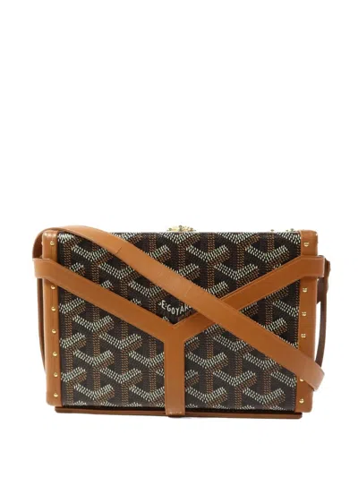 Pre-owned Goyard Minaudière Trunk Shoulder Bag In Brown