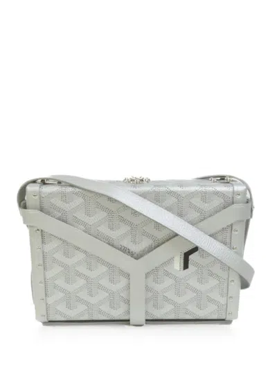 Pre-owned Goyard Minaudiere Trunk Shoulder Bag In Silver
