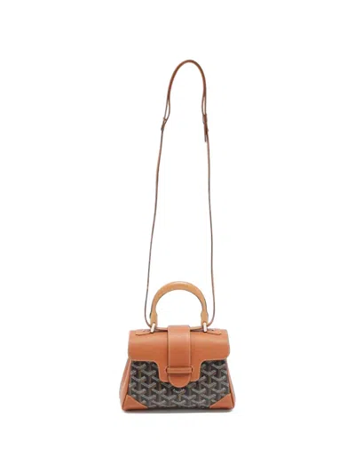 Pre-owned Goyard Mini Saigon Souple Tote Bag In Brown