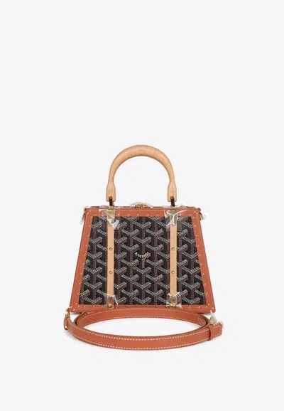 Pre-owned Goyard Mini Saïgon Trunk Top Handle Bag With Gold Hardware In Multicolor