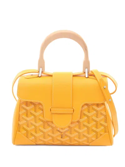 Pre-owned Goyard Mini Saigon Two-way Handbag In Yellow