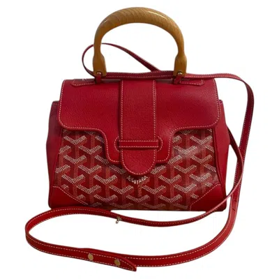 Pre-owned Goyard Mini Soft Saigon Bag In Ine Canvas In Red