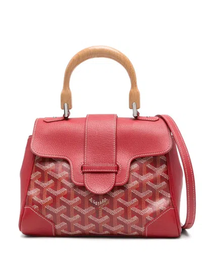 Pre-owned Goyard Mini Soft Saïgon Tote Bag In Red