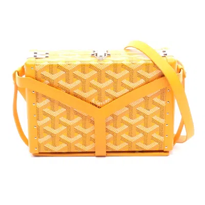 Pre-owned Goyard Minodière Trunk Shoulder Bag Pvc Leather In Yellow