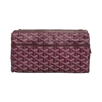 Pre-owned Goyard Miroir Gm Toiletry Bag In Red