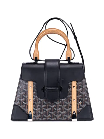 Pre-owned Goyard Mm Saigon Tote Bag In Black