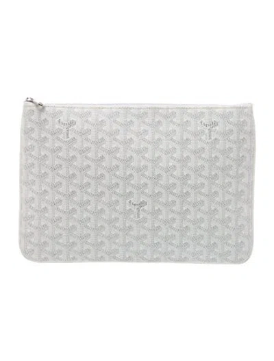 Pre-owned Goyard Monogram Senat Mm 2024 In White