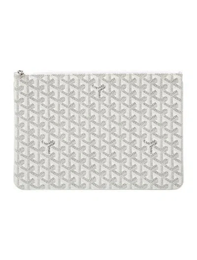 Pre-owned Goyard Monogram Senat In White