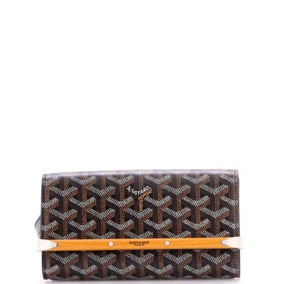 Goyard Monte Carlo Clutch With Strap Coated Canvas Pm In Brown