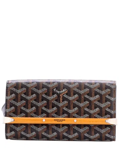 Pre-owned Goyard Monte Carlo Clutch With Strap Coated Pm (authentic Pre-loved)