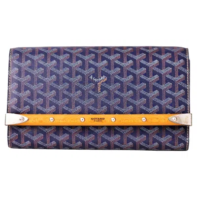 Pre-owned Goyard Monte-carlo Pm Clutch Navy Blue