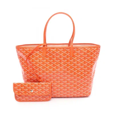 Pre-owned Goyard Multi-color Orange White Coated Canvas Tote Bag ()