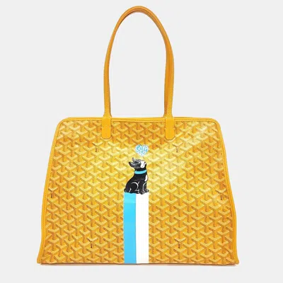 Pre-owned Goyard Multicolor Fabric Marquage Hardy Pm In Yellow