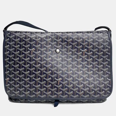 Pre-owned Goyard Navy Blue Pvc Caffetien Messenger Bag Mm