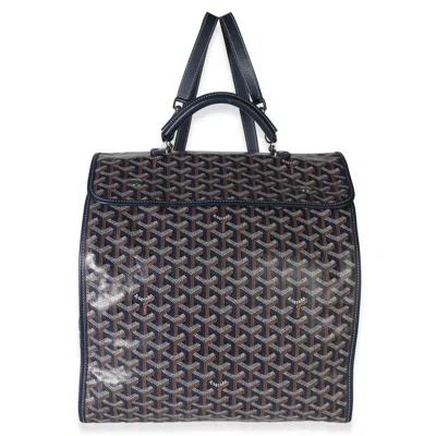 Pre-owned Goyard Navy Ine Canvas Saint Léger Backpack