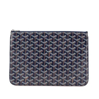 Pre-owned Goyard Navy Pvc Clutch Bag () In Multi