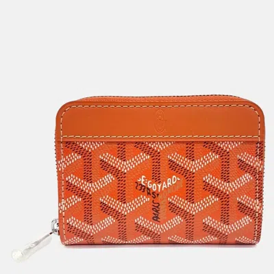 Pre-owned Goyard Orange Coated Canvas Matignon Card Holder