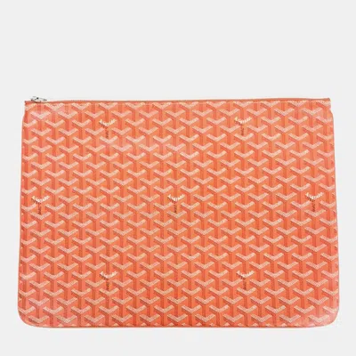 Pre-owned Goyard Orange Coated Canvas Senna Gm Bag
