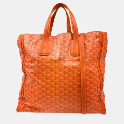 Pre-owned Goyard Orange Pvc Sac Voltaire Tote Bag