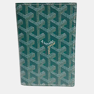 Pre-owned Goyard Passport Wallet In Green