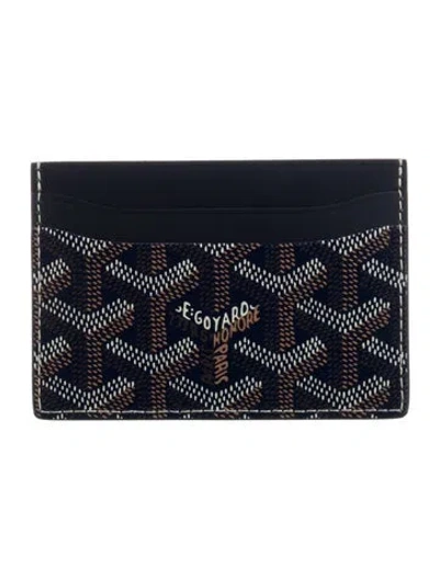 Pre-owned Goyard Patterned Card Holder In Blue