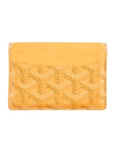 Pre-owned Goyard Patterned Card Holder In Yellow
