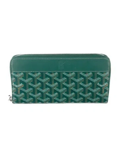 Pre-owned Goyard Patterned Continental Wallet In Green