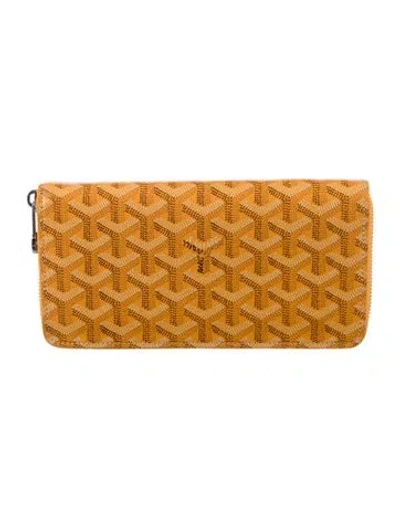 Pre-owned Goyard Patterned Continental Wallet In Yellow