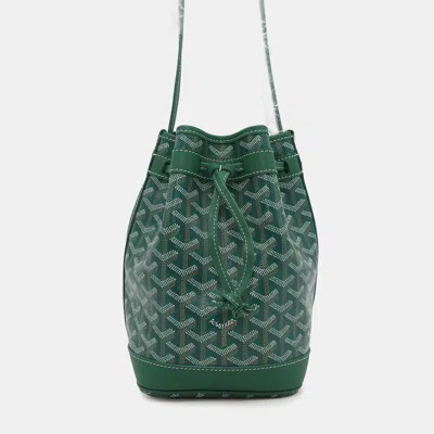 Pre-owned Goyard Petit Flo Bucket Bag Green Peflotpmlty09cl09p Pvc Leather