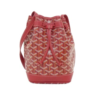 Pre-owned Goyard Petit Flot Coated Canvas Shoulder Bag In Red