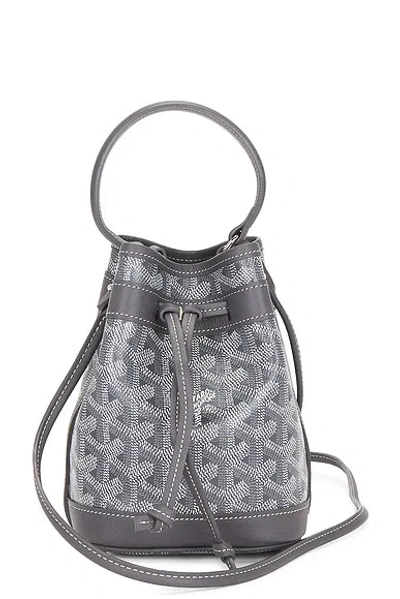 Pre-owned Goyard Petit Flot Mini Bucket Bag In Gray