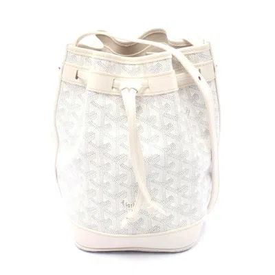 Pre-owned Goyard Petit Flot Shoulder Bag Pvc Leather In White