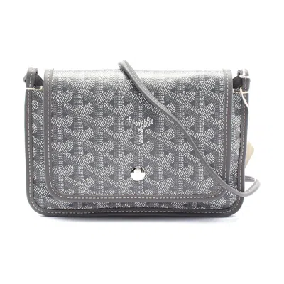 Pre-owned Goyard Plume Pouch Wallet Shoulder Bag In Gray