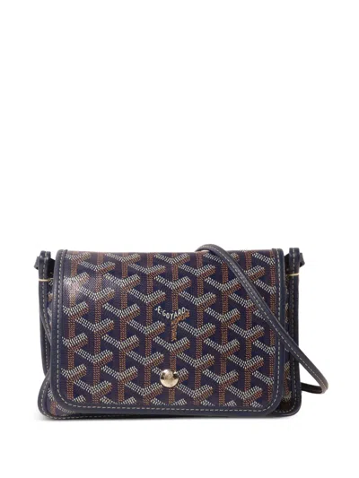 Pre-owned Goyard Plumet Canvas Mini Bag In Blue