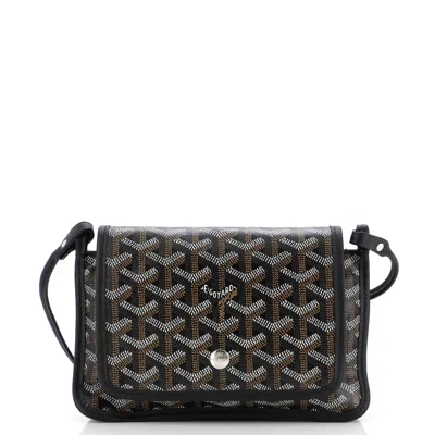 Pre-owned Goyard Plumet Clutch Wallet Coated Canvas In Black