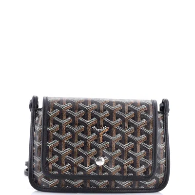 Pre-owned Goyard Plumet Clutch Wallet Coated Canvas In Black