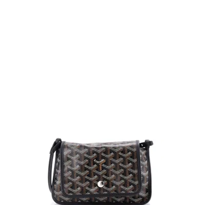 Pre-owned Goyard Plumet Clutch Wallet Coated Canvas In Black