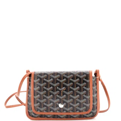 Pre-owned Goyard Plumet Clutch Wallet Coated Canvas In Black