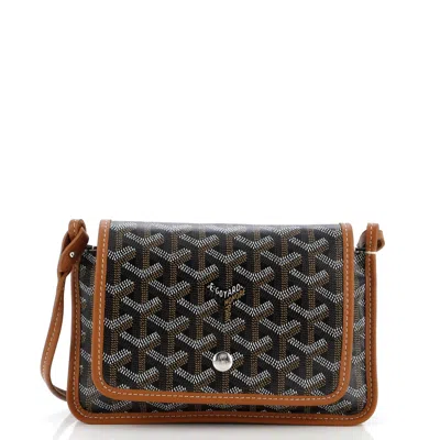 Pre-owned Goyard Plumet Clutch Wallet Coated Canvas In Brown