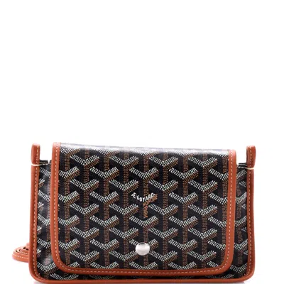 Pre-owned Goyard Plumet Clutch Wallet Coated Canvas In Brown
