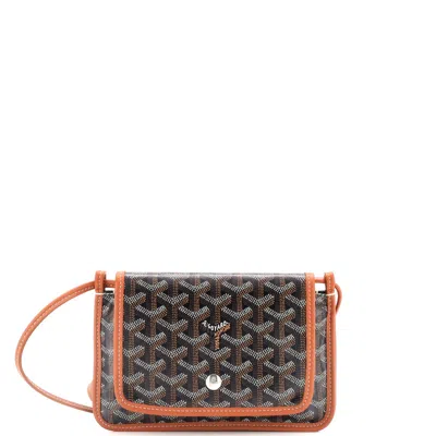 Pre-owned Goyard Plumet Clutch Wallet Coated Canvas In Brown