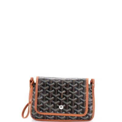 Pre-owned Goyard Plumet Clutch Wallet Coated Canvas In Brown