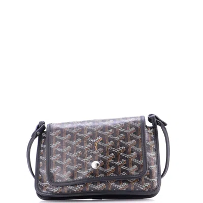 Pre-owned Goyard Plumet Clutch Wallet Coated Canvas In Brown