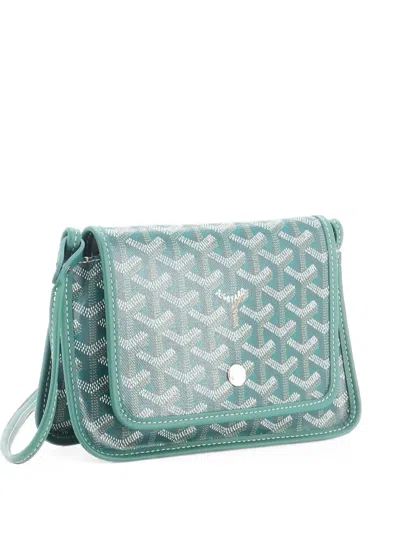 Pre-owned Goyard Plumet Clutch Wallet Coated Canvas Crossbody Bag In Green