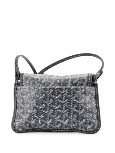 Pre-owned Goyard Plumet Clutch Wallet Coated Canvas Crossbody Bag In Grey