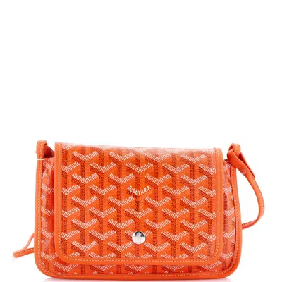 Pre-owned Goyard Plumet Clutch Wallet Coated Canvas In Orange